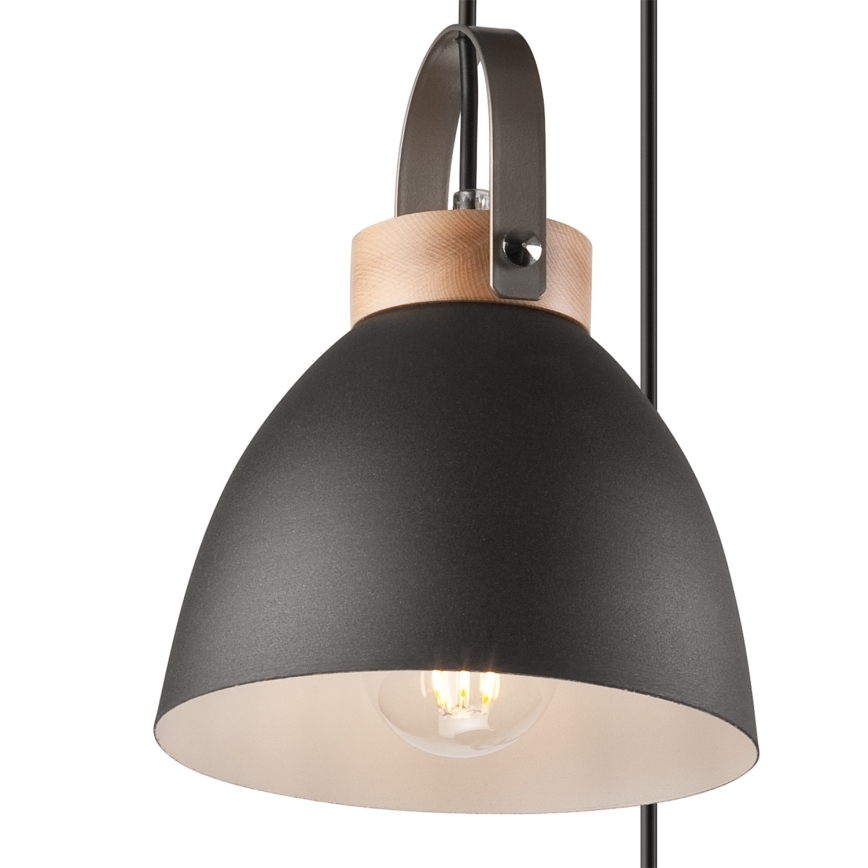 Riippuvalaisin köydellä DANIELLE 3xE27/60W/230V pyökki
