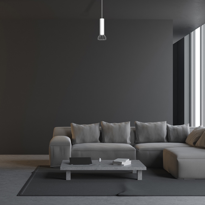 Riippuvalaisin DANTE 1xGU10/25W/230V valkoinen/kiiltävä kromi