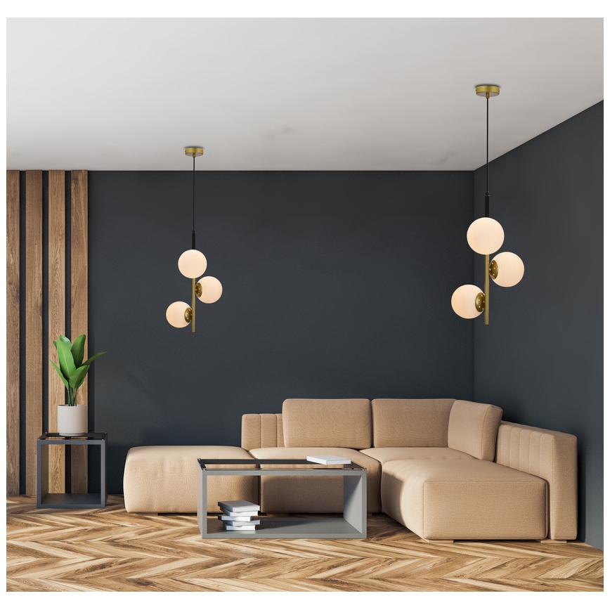 Riippuvalaisin DUO 3xE14/40W/230V kulta/musta