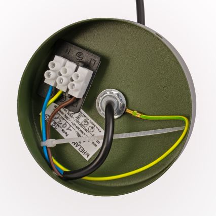 Riippuvalaisin ETNA II johdolla 1xE27/15W/230V Ø 25 cm, vihreä