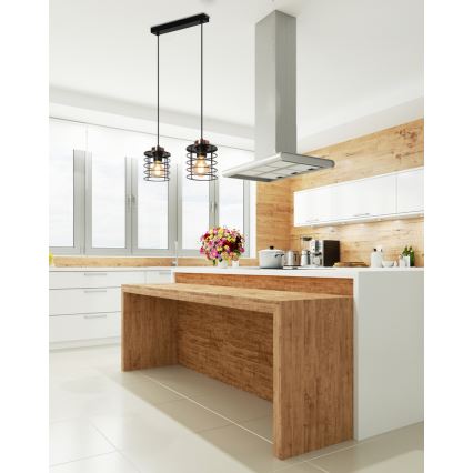 Riippuvalaisin  GLOB 2xE27/40W/230V musta