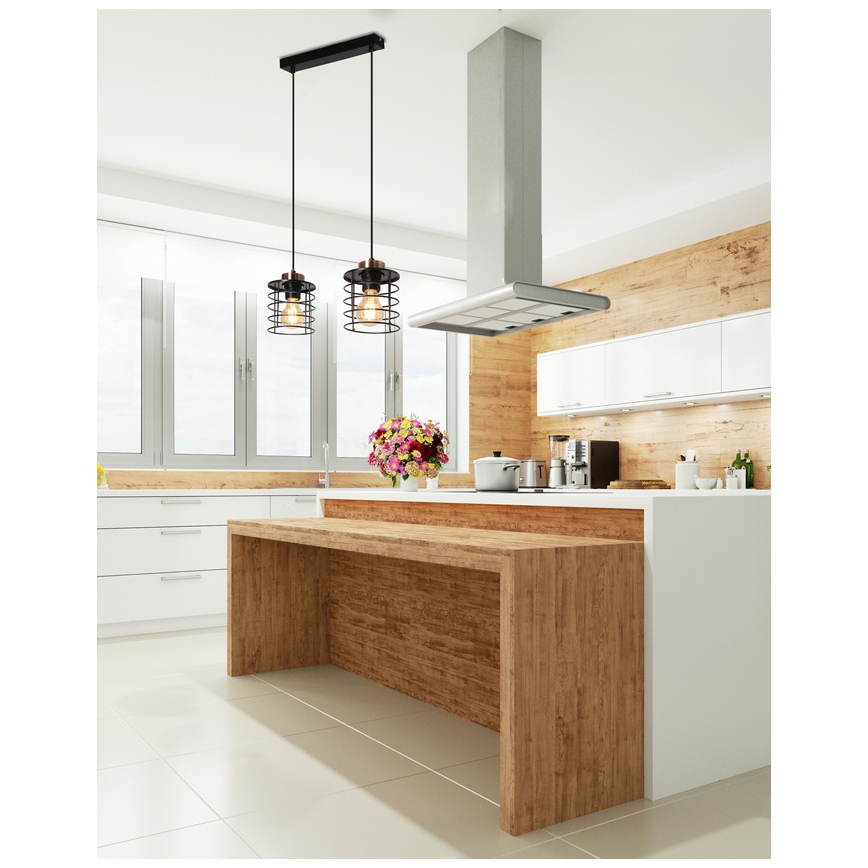 Riippuvalaisin  GLOB 2xE27/40W/230V musta