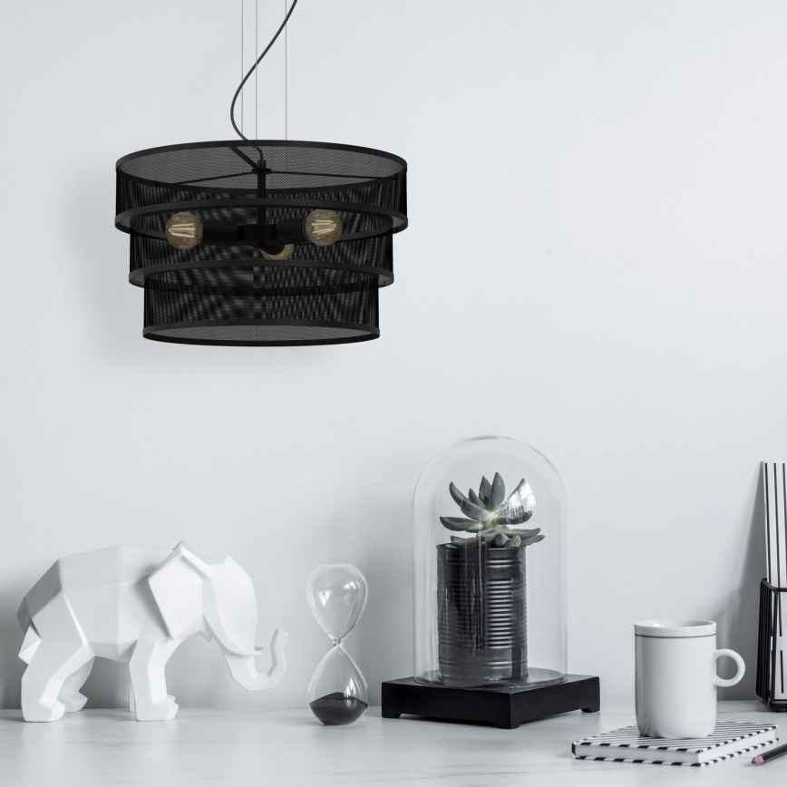 Riippuvalaisin GLUM 3xE27/60W/230V musta