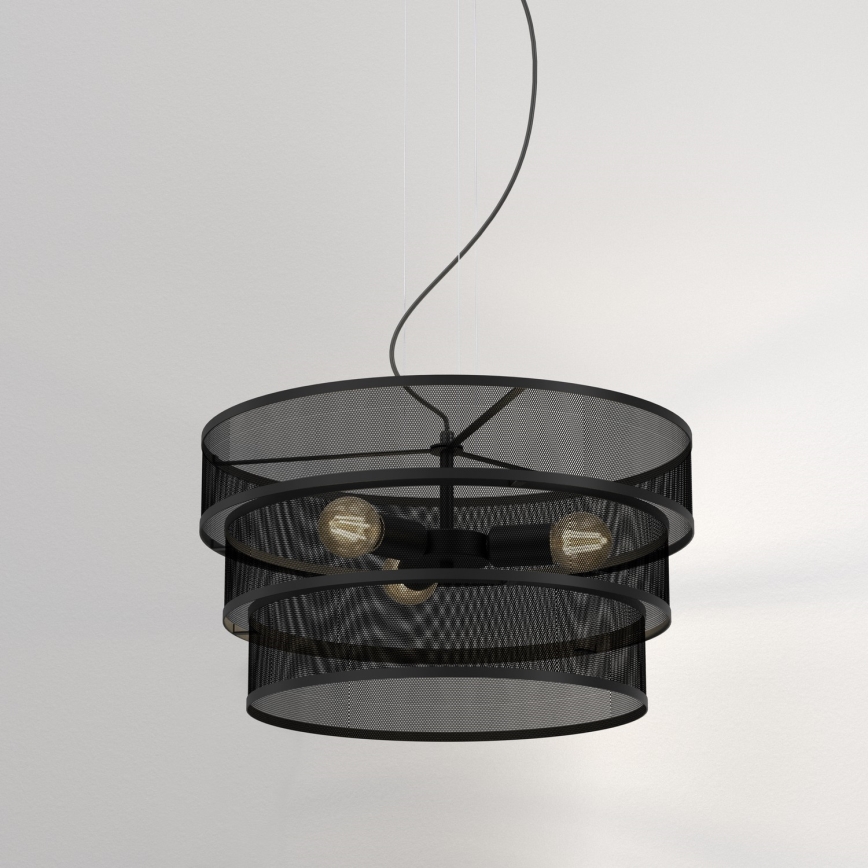 Riippuvalaisin GLUM 3xE27/60W/230V musta