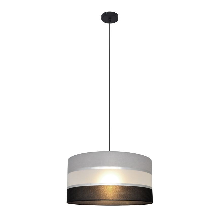 Riippuvalaisin HELEN 1xE27/15W/230V d. 40 cm musta/harmaa/hopea