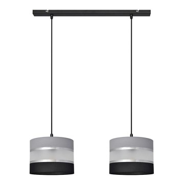 Riippuvalaisin HELEN 2xE27/15W/230V musta/harmaa/hopea