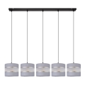 Riippuvalaisin HELEN 5xE27/15W/230V harmaa/musta