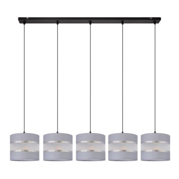 Riippuvalaisin HELEN 5xE27/15W/230V harmaa/musta