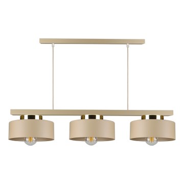 Riippuvalaisin IGNIA vaijerilla 3xE27/60W/230V beige/kultainen