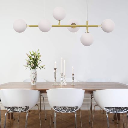 Riippuvalaisin johdoilla ALISA 6xE14/40W/230V kultainen