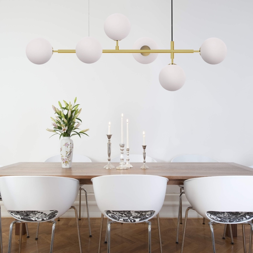 Riippuvalaisin johdoilla ALISA 6xE14/40W/230V kultainen