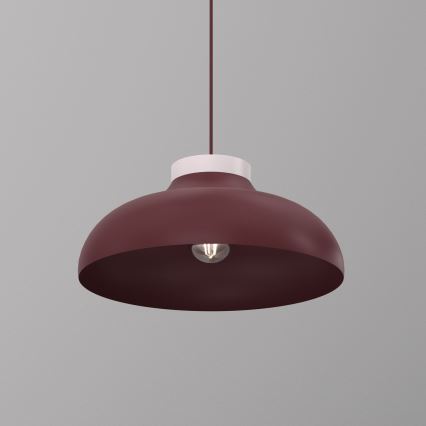 Riippuvalaisin johdolla BASCA 1xE27/15W/230V viininpunainen/kerma