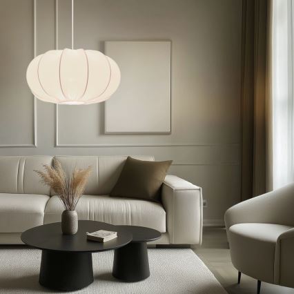 Riippuvalaisin johdolla CAFEE 1xE27/40W/230V, halkaisija 52 cm, valkoinen