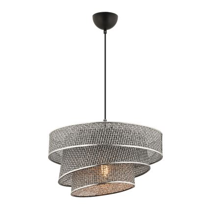 Riippuvalaisin johdolla COUPER 1xE27/60W/230V harmaa/kiiltävä kromi