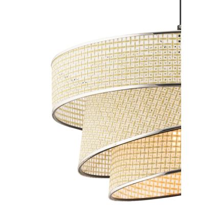 Riippuvalaisin johdolla COUPER 1xE27/60W/230V kerma/kiiltävä kromi