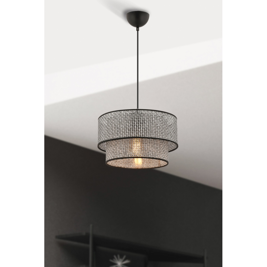 Riippuvalaisin johdolla ECHO 1xE27/60W/230V harmaa/musta