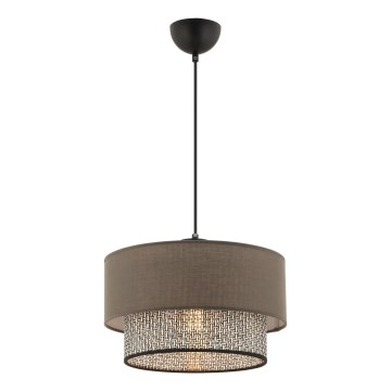 Riippuvalaisin johdolla ECHO 1xE27/60W/230V ruskea/harmaa
