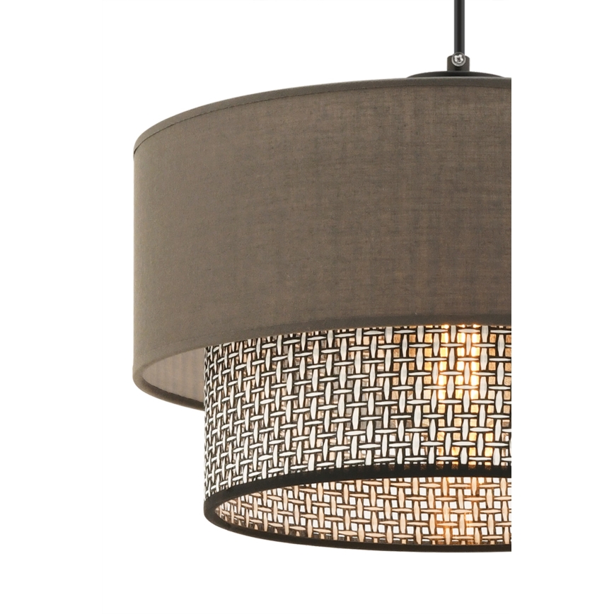 Riippuvalaisin johdolla ECHO 1xE27/60W/230V ruskea/harmaa