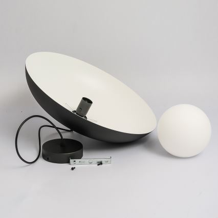 Riippuvalaisin johdolla ECLIPSE 1xE27/15W/230V, musta/valkoinen