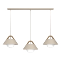 Riippuvalaisin johdolla FUNDA 3xE27/15W/230V beige