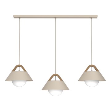 Riippuvalaisin johdolla FUNDA 3xE27/15W/230V beige