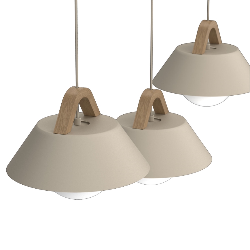 Riippuvalaisin johdolla FUNDA 3xE27/15W/230V beige