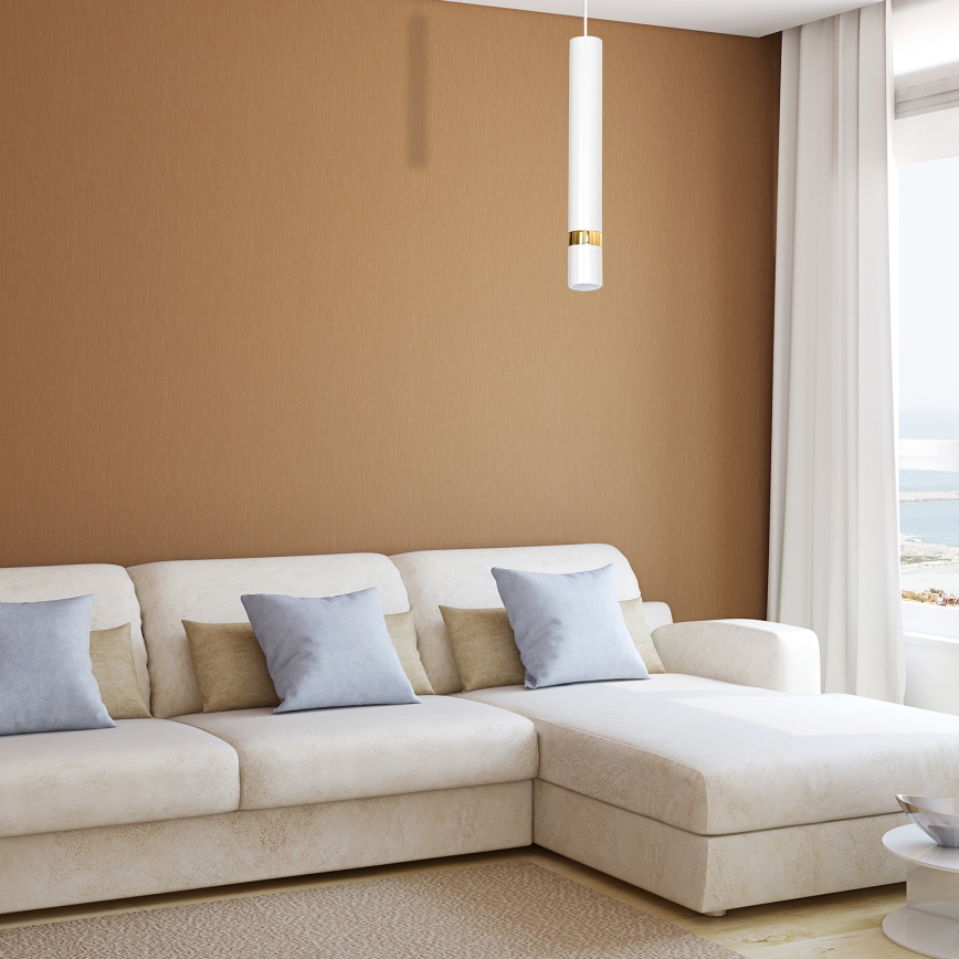 Riippuvalaisin johdolla JOKER 1xGU10/25W/230V valkoinen/kultainen