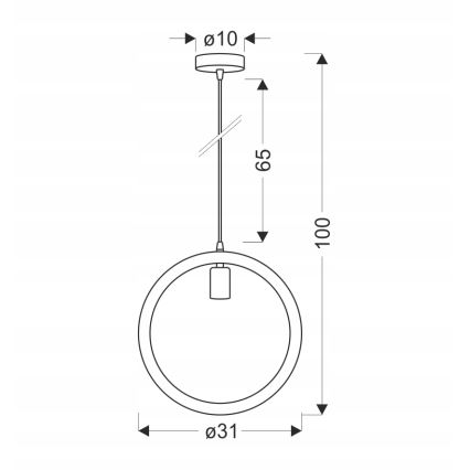 Riippuvalaisin johdolla KOLO 1xE27/40W/230V beige/musta