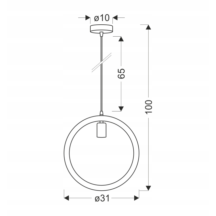 Riippuvalaisin johdolla KOLO 1xE27/40W/230V beige/musta