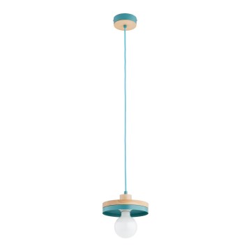 Riippuvalaisin johdolla LARSO 1xE27/15W/230V mintunvihreä/beige