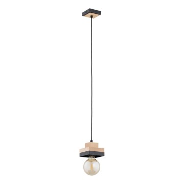 Riippuvalaisin johdolla LARSO 1xE27/15W/230V musta/beige