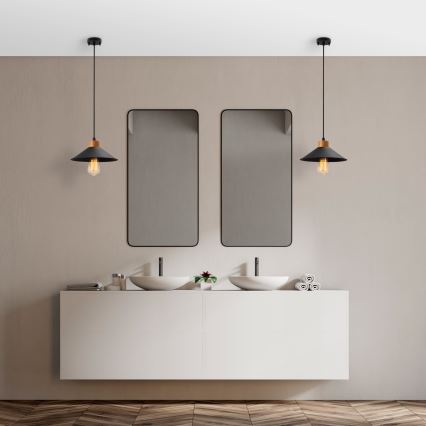 Riippuvalaisin johdolla MANAVGAT 1xE27/40W/230V musta/ruskea