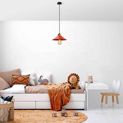 Riippuvalaisin johdolla MANAVGAT 1xE27/40W/230V punainen/ruskea