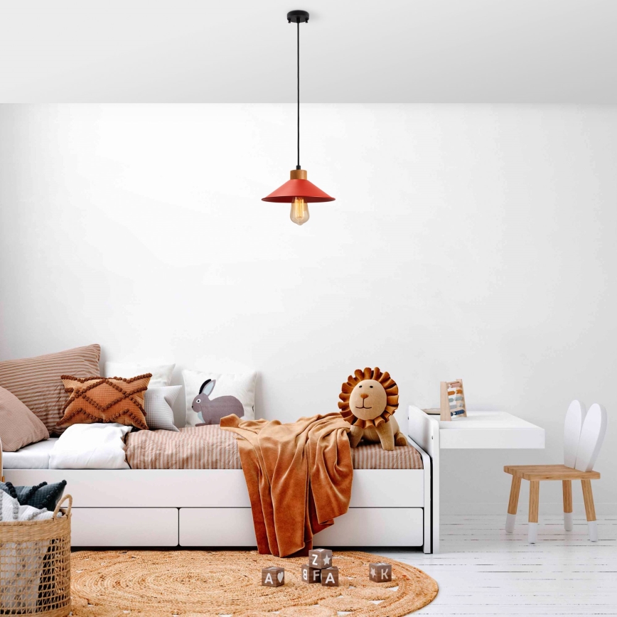 Riippuvalaisin johdolla MANAVGAT 1xE27/40W/230V punainen/ruskea