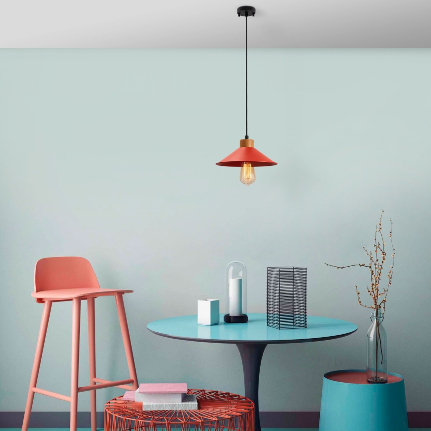 Riippuvalaisin johdolla MANAVGAT 1xE27/40W/230V punainen/ruskea