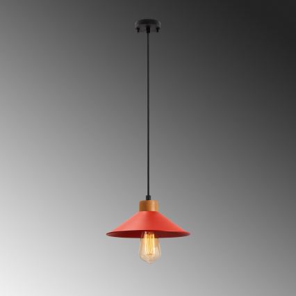 Riippuvalaisin johdolla MANAVGAT 1xE27/40W/230V punainen/ruskea