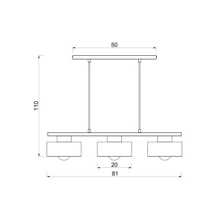 Riippuvalaisin johdolla MARTI 3xE27/15W/230V viininpunainen/kultainen