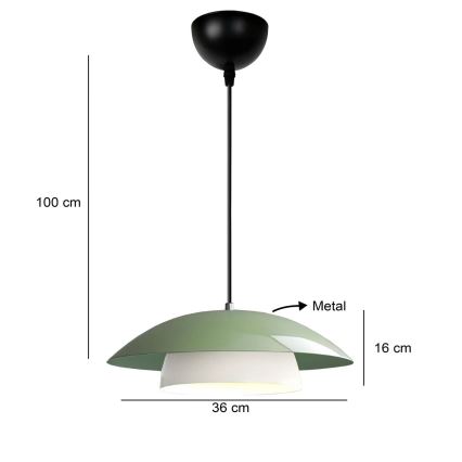 Riippuvalaisin johdolla MOONLIGH 1xE27/40W/230V vihreä