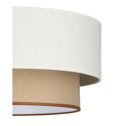 Riippuvalaisin johdolla NATIA 1xE27/60W/230V Ø 45 cm valkoinen/ruskea