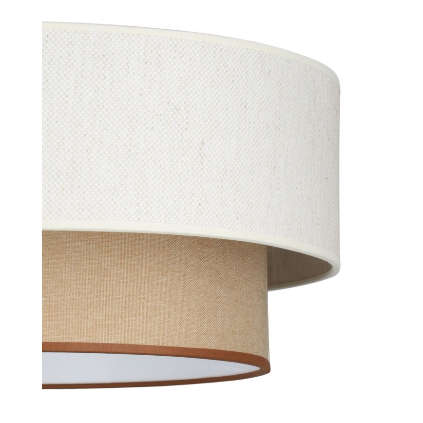 Riippuvalaisin johdolla NATIA 1xE27/60W/230V Ø 45 cm valkoinen/ruskea