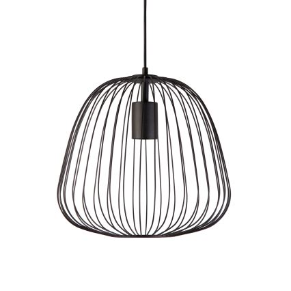 Riippuvalaisin johdolla OVELLA 1xE27/15W/230V halkaisija 36 cm musta