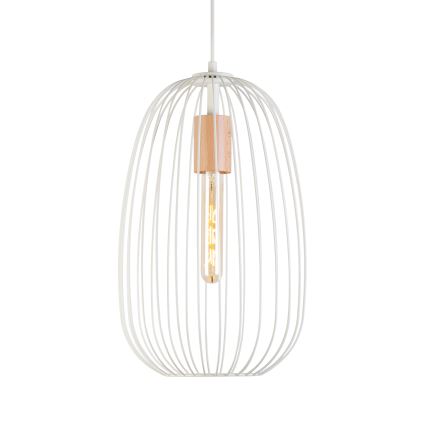 Riippuvalaisin johdolla OVELLA 1xE27/15W/230V Ø 25 cm kerma/mänty