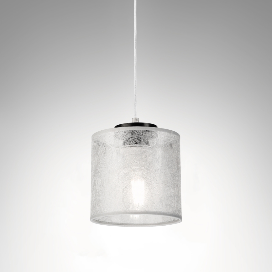 Riippuvalaisin johdolla ROSA 1xE27/60W/230V musta/harmaa