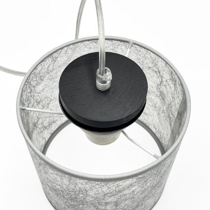 Riippuvalaisin johdolla ROSA 1xE27/60W/230V musta/harmaa