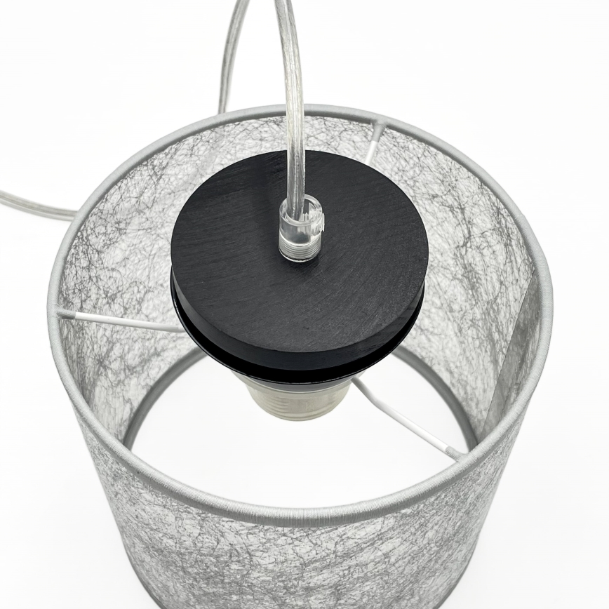 Riippuvalaisin johdolla ROSA 1xE27/60W/230V musta/harmaa