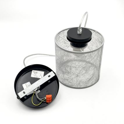 Riippuvalaisin johdolla ROSA 1xE27/60W/230V musta/harmaa