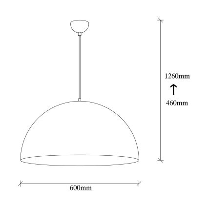 Riippuvalaisin johdolla SIVANI 1xE27/40W/230V, halkaisija 60 cm, musta/kupari