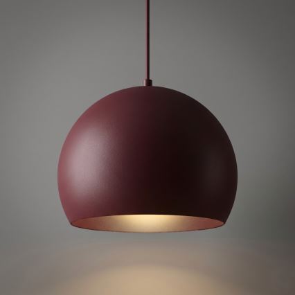 Riippuvalaisin johdolla SOOL 1xE27/15W/230V halkaisija 27 cm viininpunainen