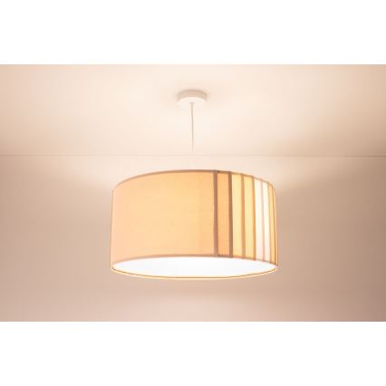 Riippuvalaisin johdolla STRIPES 1xE27/60W/230V Ø 40 cm beige