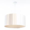 Riippuvalaisin johdolla STRIPES 1xE27/60W/230V, Ø 60 cm, kermanvärinen